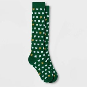 Sparkly Shamrock Knee High Socks